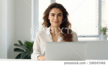 Content Female Worker in Laptop Session Content Female Worker in Laptop Session 106045466