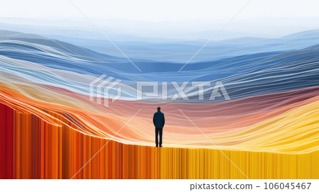 Color Inverted Man in Nature-插圖素材 [106045467] - PIXTA圖庫