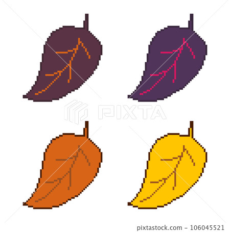 Autumn fallen leaves 4 color pixel illustration Autumn fallen leaves 4 color pixel illustration 106045521