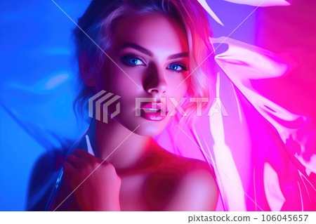 Young Lady's Portrait on a Bold Background Young Lady's Portrait on a Bold Background 106045657