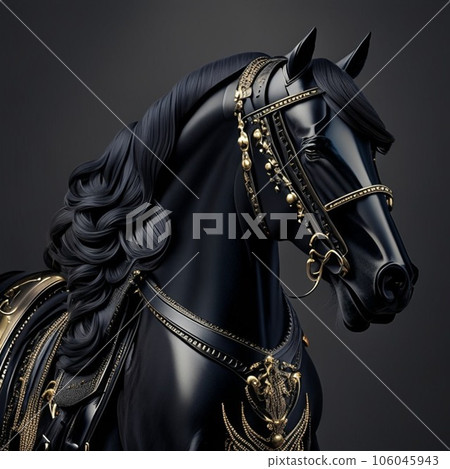 black horse in black background 106045943