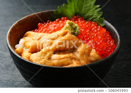 餃子放在一碗米飯上 106045993