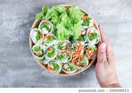 rice rolls, fresh rolls or vegetable rolls or pork rolls and sausage rolls rice rolls, fresh rolls or vegetable rolls or pork rolls and sausage rolls 106046653