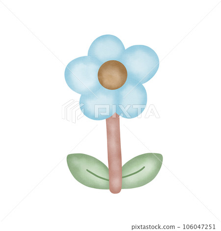 Cute cartoon pastel doodle hand draw flower Cute cartoon pastel doodle hand draw flower 106047251