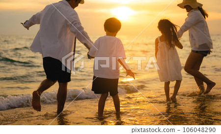 Happy family enjoying together on beach on holiday vacation, Family with beach travel, People enjoying with holiday vacation, High quality photo Happy family enjoying together on beach on holiday vacation, Family with beach travel, People enjoying with holiday vacation, High quality photo 106048290