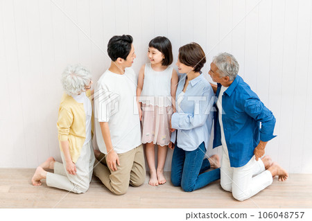 Three generations family portrait 106048757