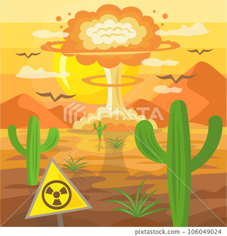 Nuclear explosion from atomic bomb in desert Nuclear explosion from atomic bomb in desert 106049024