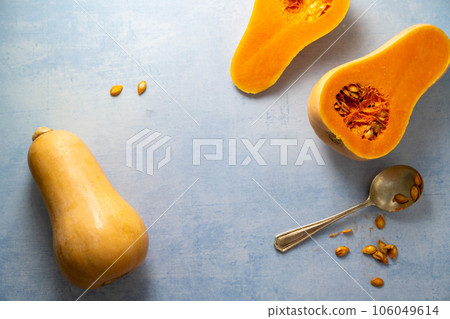Butternut squash pumpkin abstract background with copy space. 106049614