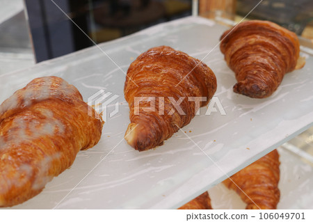 fresh baked croissant in a bakery fresh baked croissant in a bakery 106049701