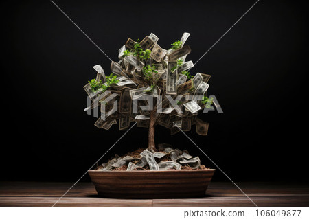 Money tree. A symbol of financial success. AI generated 106049877