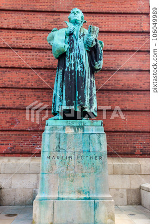 Monument of Martin Luther near Saint Michael's Church in Hamburg, Germany. Monument was erected in 1912 Monument of Martin Luther near Saint Michael's Church in Hamburg, Germany. Monument was erected in 1912 106049989