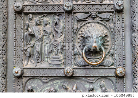 Door detail of St. Peter's Cathedral in Bremen, Germany Door detail of St. Peter's Cathedral in Bremen, Germany 106049995
