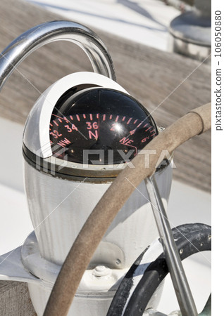 Compass on a boat 106050880