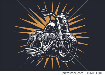 Classic motorcycle vector illustration. Motor bike for logo, biker club emblem, sticker, t shirt design print. 106051101
