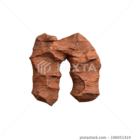 Desert sandstone letter N - Small 3d red rock font - Suitable for Arizona, geology or desert related subjects 106051424