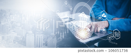 finance and banking digital, businessmen using laptops with online banking and payments, Finance and banking networks. AI, Customer networking connection, Digital marketing. cyber security. 106051736