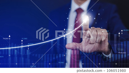 Businessman touchscreen line of Stock market or forex trading graph and candlestick chart suitable for financial investment concept,Economy trends background for business idea and all art work design. Businessman touchscreen line of Stock market or forex trading graph and candlestick chart suitable for financial investment concept,Economy trends background for business idea and all art work design. 106051980