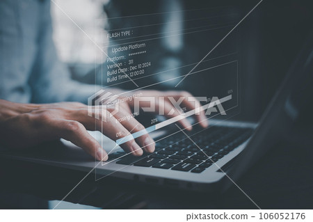 Programmer using laptop with Code html and programming on screen laptop,Programmer development Computer code, web design coding technology in software, digital software technology development, IoT Programmer using laptop with Code html and programming on screen laptop,Programmer development Computer code, web design coding technology in software, digital software technology development, IoT 106052176