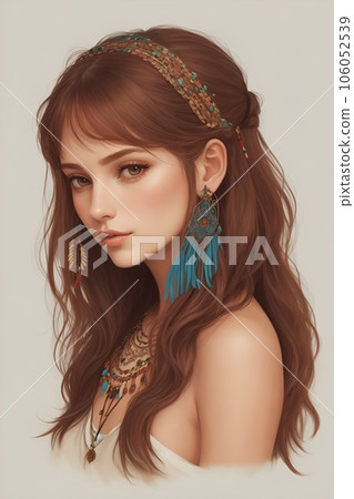 Beautiful woman with unique and ethnic fashion 106052539