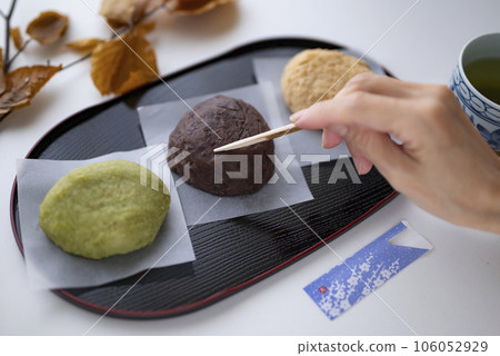 Autumn equinoctial week is a woman who eats ohagi 106052929