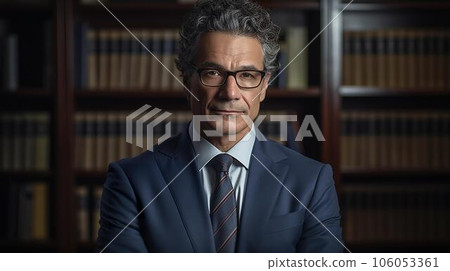 Caucasian middle-aged businessman, president, chairman, lawyer, tax accountant, accountant (Generative AI) 106053361