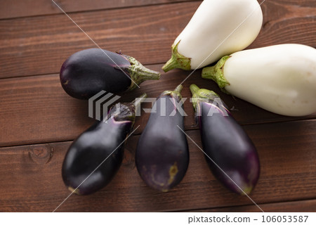 White eggplant and Zoshigaya eggplant White eggplant and Zoshigaya eggplant 106053587