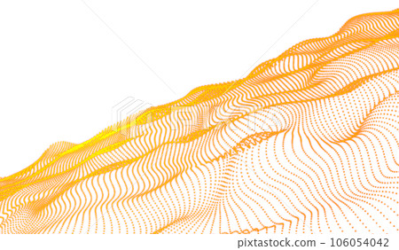 3D abstract digital technology red particles wave 106054042