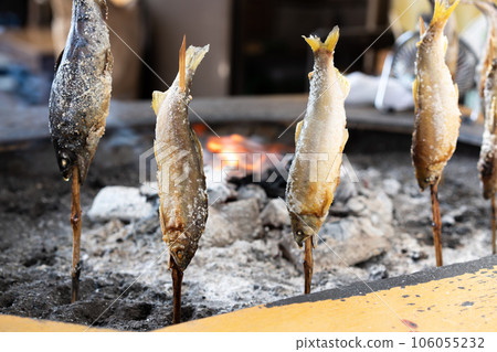 Charcoal-grilled sweetfish salt-grilled Charcoal-grilled sweetfish salt-grilled 106055232