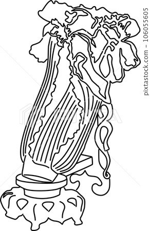 Jadeite Cabbage from the National Palace Museum of Taiwan_line drawing 106055605