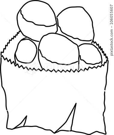 Taiwanese Local Food: Sweet Potato Balls_Line Drawing 106055607
