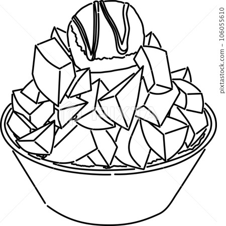 台灣當地美食：芒果刨冰_線描 106055610