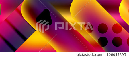 Round shapes and lines with fluid gradients abstract background. Vector illustration for wallpaper, banner, background, leaflet, catalog, cover, flyer 106055895