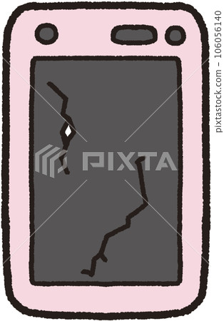 Illustration of a broken smartphone screen placed in front 106056140