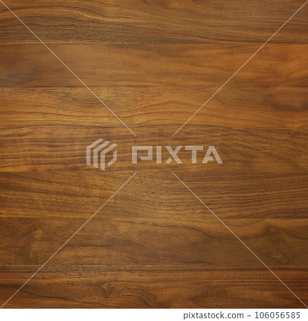 Square background image of walnut brown wood grain plank surface 106056585