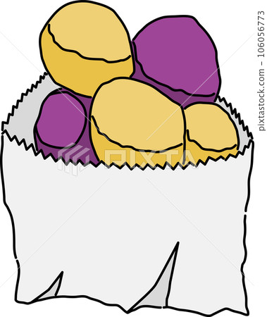 台灣地道美食紅薯球_輪廓+繪畫 106056773