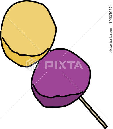 台灣地道美食紅薯球_輪廓+繪畫 106056774