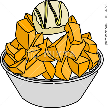 台灣地道美食芒果刨冰_輪廓+繪畫 106056776