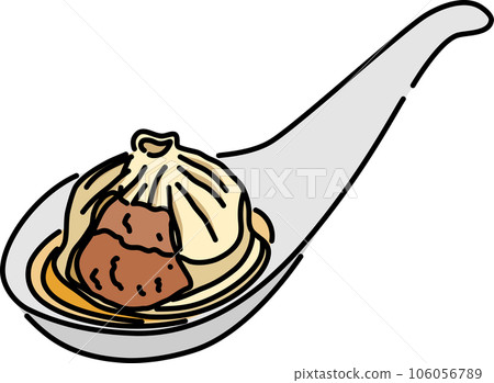 小籠包_輪廓+繪畫 小籠包_輪廓+繪畫 106056789