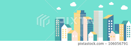 背景插畫_建築群_復古色 106056791