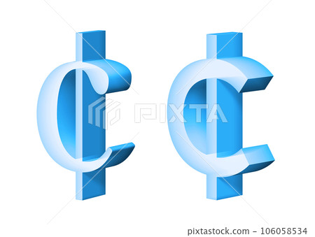 CG illustration of symbol - ¢ CG illustration of symbol - ¢ 106058534