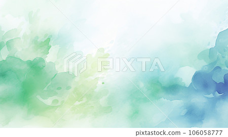 水彩風格背景材質：柔和的淡藍色和綠色 106058777
