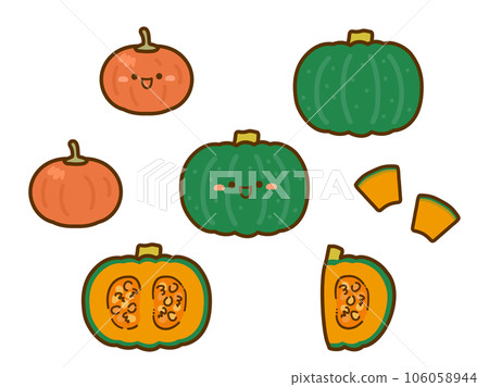 Set of pumpkins of various shapes Set of pumpkins of various shapes 106058944