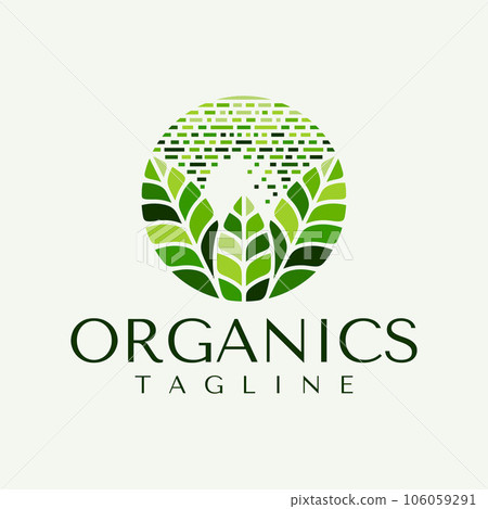 Luxury colorful line nature leaf letter W logo design. Organic plant initial W. 106059291