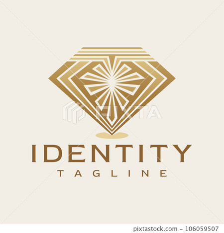 Luxury sharp line abstract diamond logo design. Geometric line jewelry logo. 106059507
