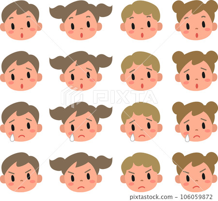 cute kid facial expression set 106059872