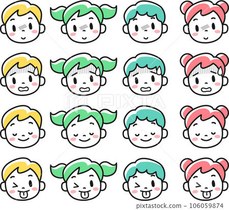 cute kid facial expression set cute kid facial expression set 106059874