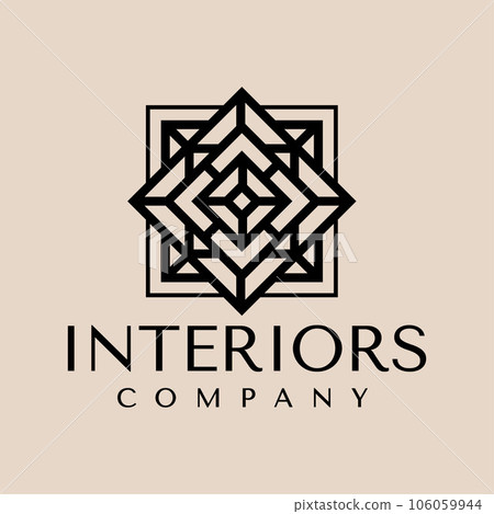 Minimalist geometric line square abstract logo. Luxury abstract box logo brand. 106059944