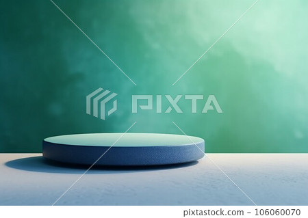 Abstract template with white floor and green column display stand on green background. AI generated image Abstract template with white floor and green column display stand on green background. AI generated image 106060070