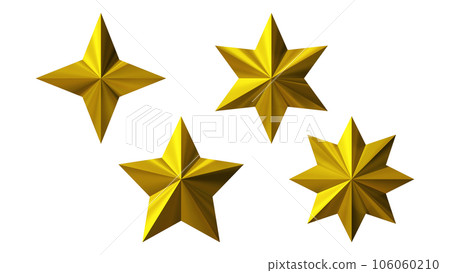 Three-dimensional (3D) "Stars" gold, gold Three-dimensional (3D) "Stars" gold, gold 106060210