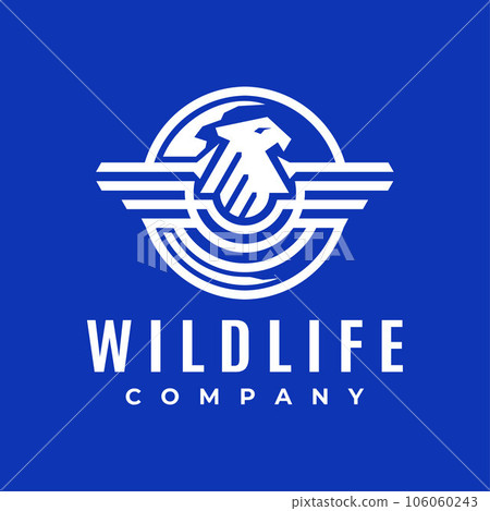 Modern flight eagle logo graphic vector. Minimal hawk bird mascot logo brand. 106060243